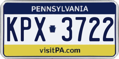 PA license plate KPX3722
