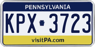 PA license plate KPX3723