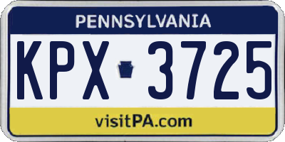 PA license plate KPX3725