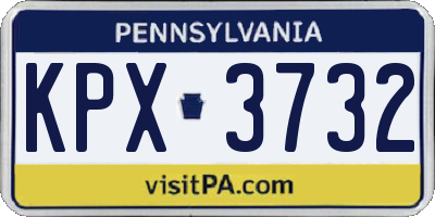 PA license plate KPX3732