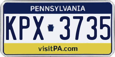 PA license plate KPX3735