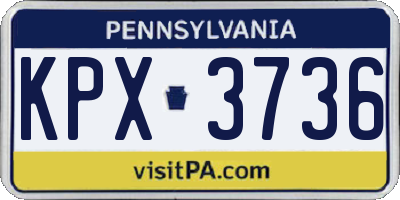 PA license plate KPX3736