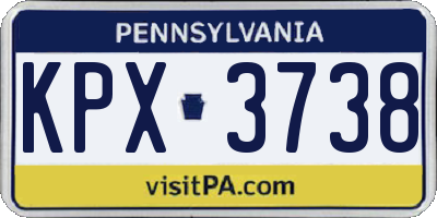 PA license plate KPX3738