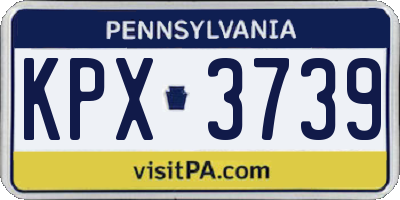 PA license plate KPX3739