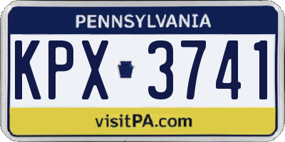 PA license plate KPX3741