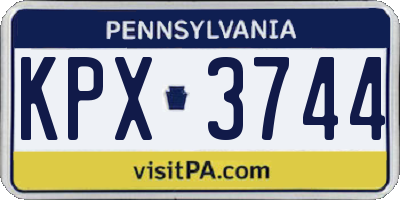 PA license plate KPX3744