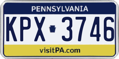PA license plate KPX3746