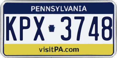 PA license plate KPX3748