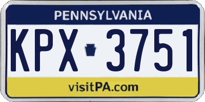 PA license plate KPX3751