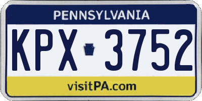 PA license plate KPX3752