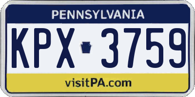 PA license plate KPX3759