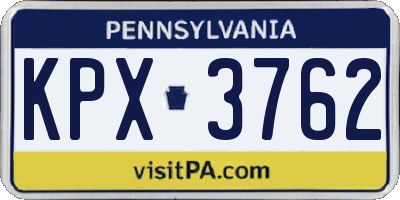 PA license plate KPX3762