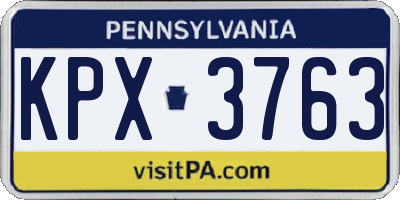 PA license plate KPX3763