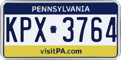 PA license plate KPX3764