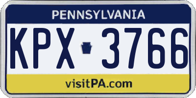 PA license plate KPX3766