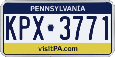 PA license plate KPX3771