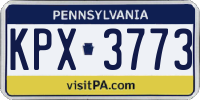 PA license plate KPX3773
