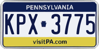 PA license plate KPX3775