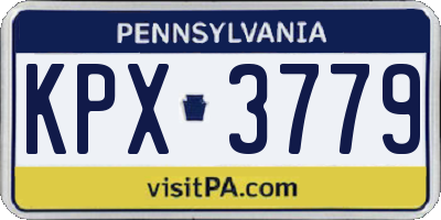 PA license plate KPX3779