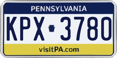 PA license plate KPX3780