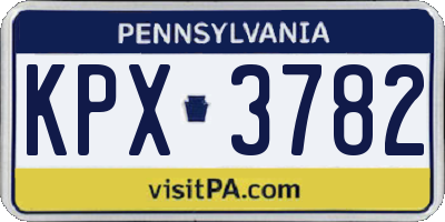 PA license plate KPX3782