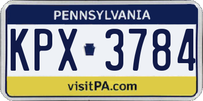 PA license plate KPX3784