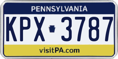 PA license plate KPX3787