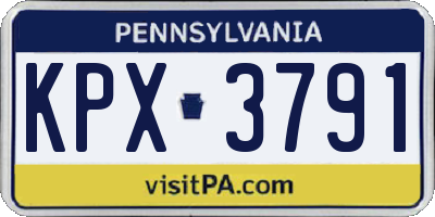 PA license plate KPX3791