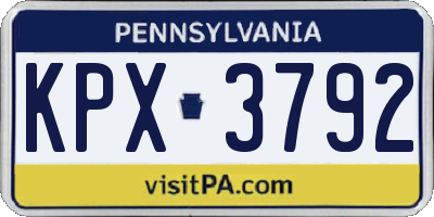 PA license plate KPX3792