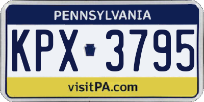 PA license plate KPX3795