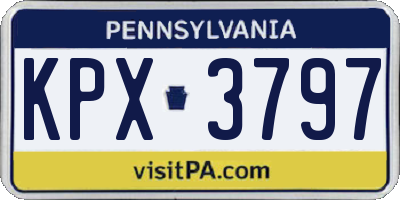 PA license plate KPX3797