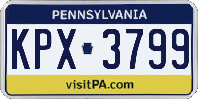 PA license plate KPX3799