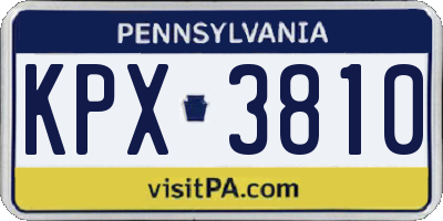 PA license plate KPX3810