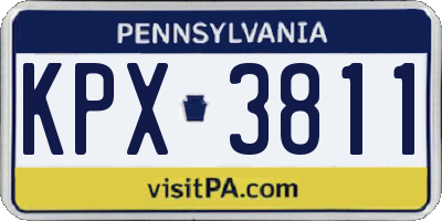 PA license plate KPX3811
