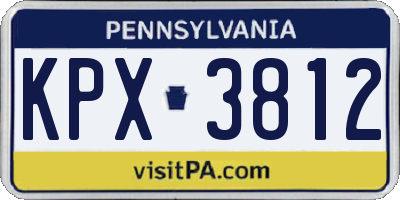 PA license plate KPX3812