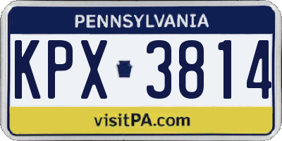 PA license plate KPX3814