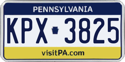 PA license plate KPX3825