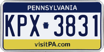 PA license plate KPX3831