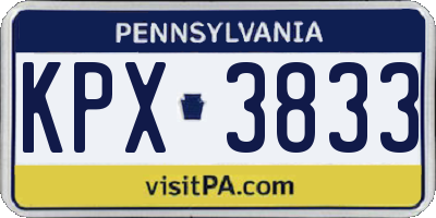 PA license plate KPX3833
