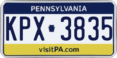 PA license plate KPX3835