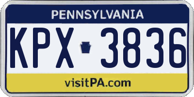 PA license plate KPX3836
