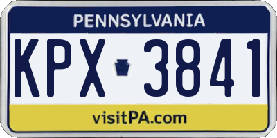 PA license plate KPX3841