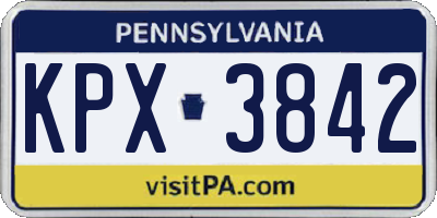 PA license plate KPX3842