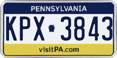 PA license plate KPX3843