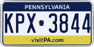 PA license plate KPX3844
