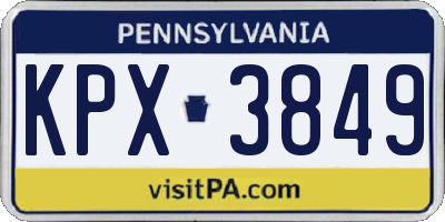 PA license plate KPX3849