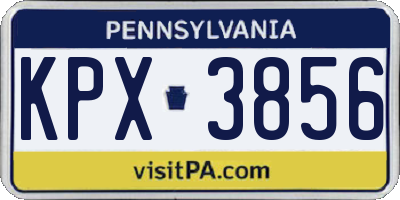 PA license plate KPX3856