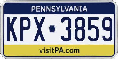 PA license plate KPX3859