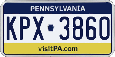 PA license plate KPX3860