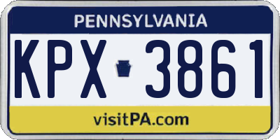 PA license plate KPX3861